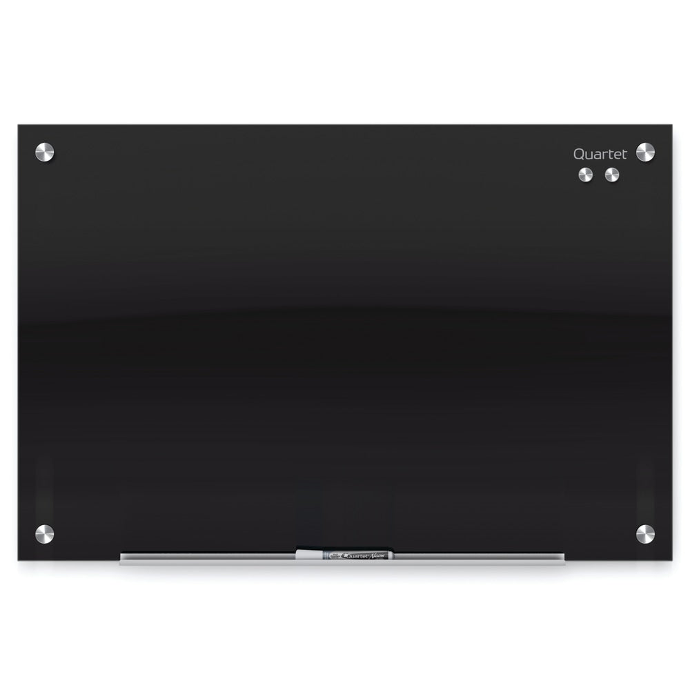 Quartet Infinity Magnetic Glass Marker Unframed Whiteboard, 72in x 48in, Black