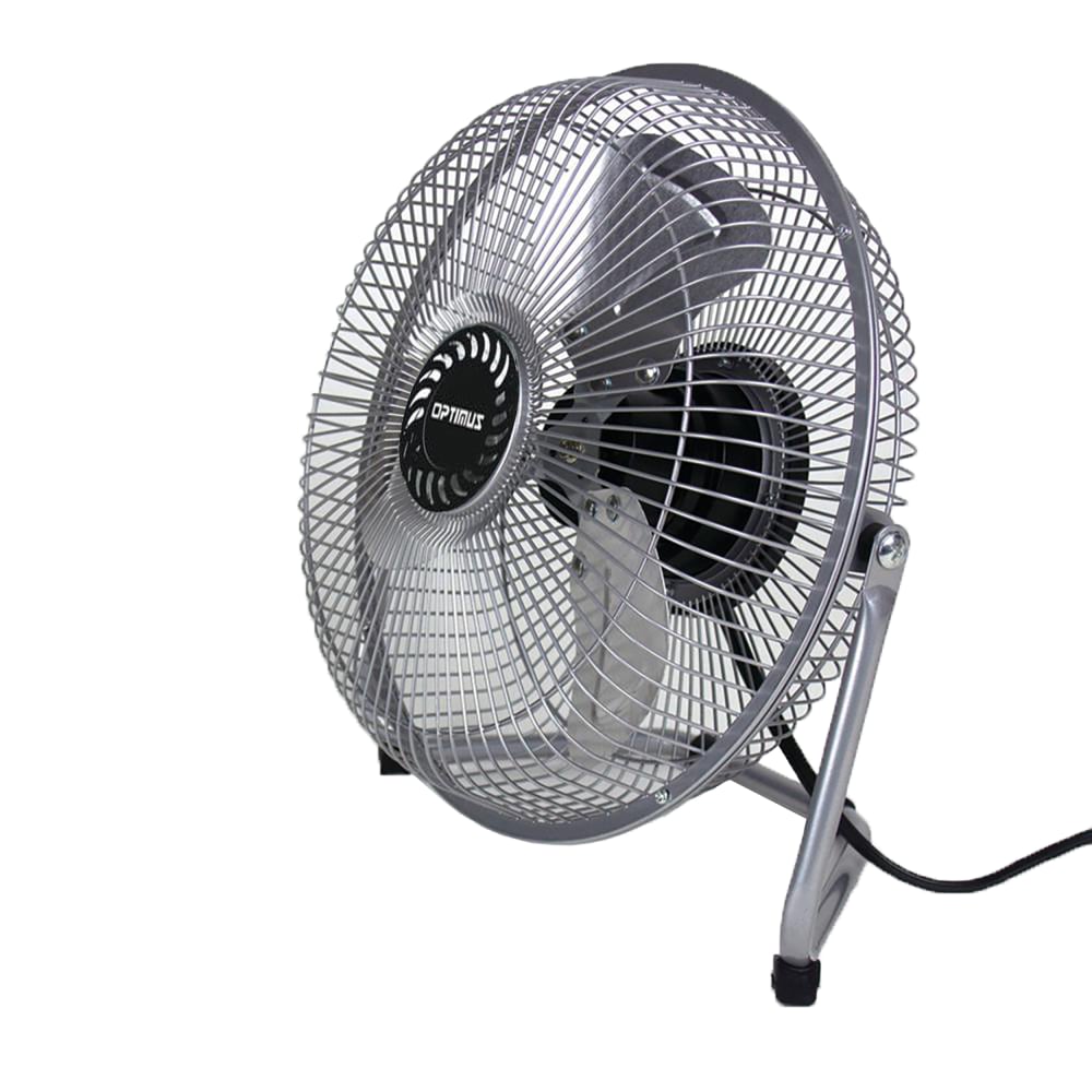 Optimus 9in 2-Speed Industrial-Grade High-Velocity Fan With Painted Grill, 12in x 23-3/4in