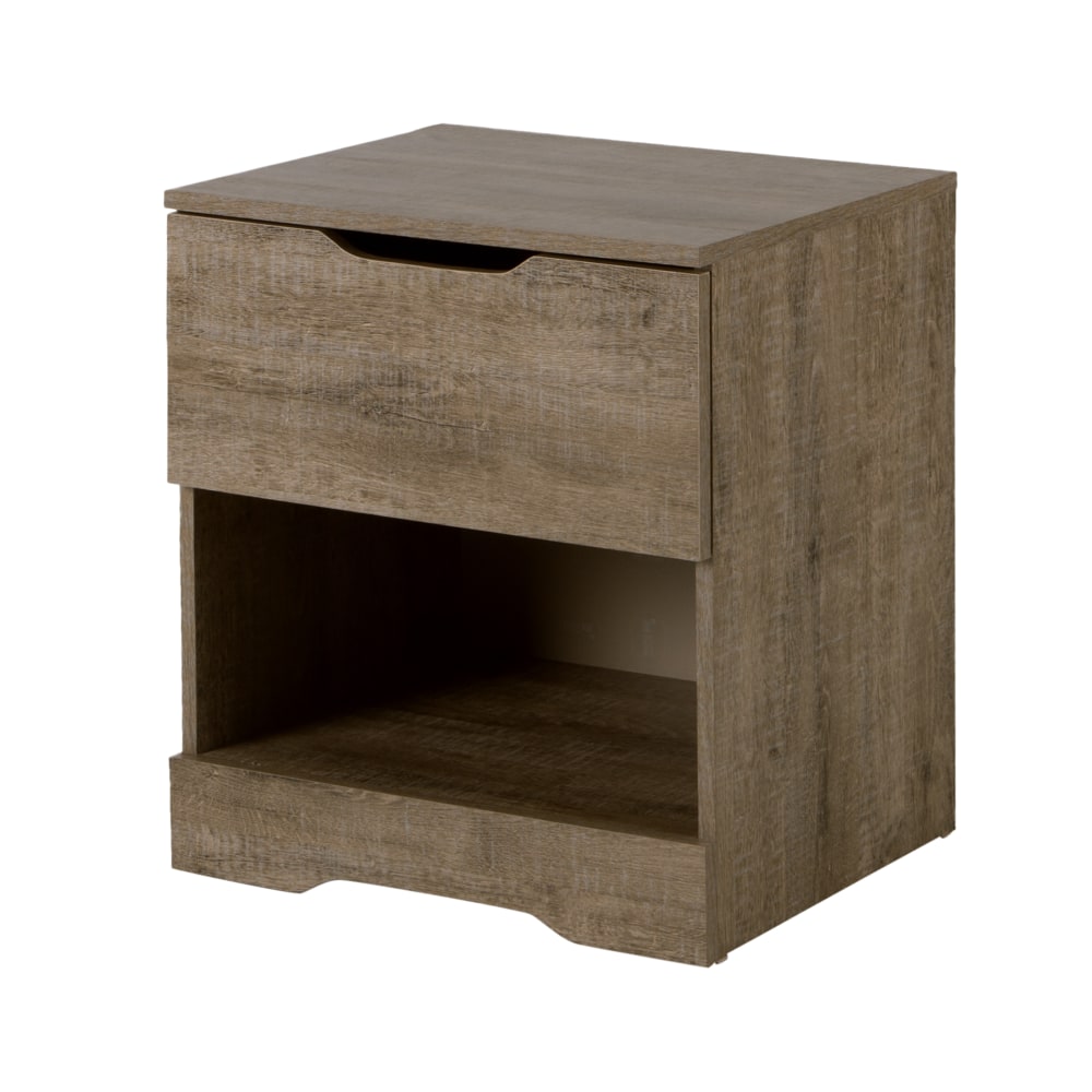 South Shore Holland 1-Drawer Nightstand, 19-3/4inH x 22-1/4inW x 17inD, Weathered Oak