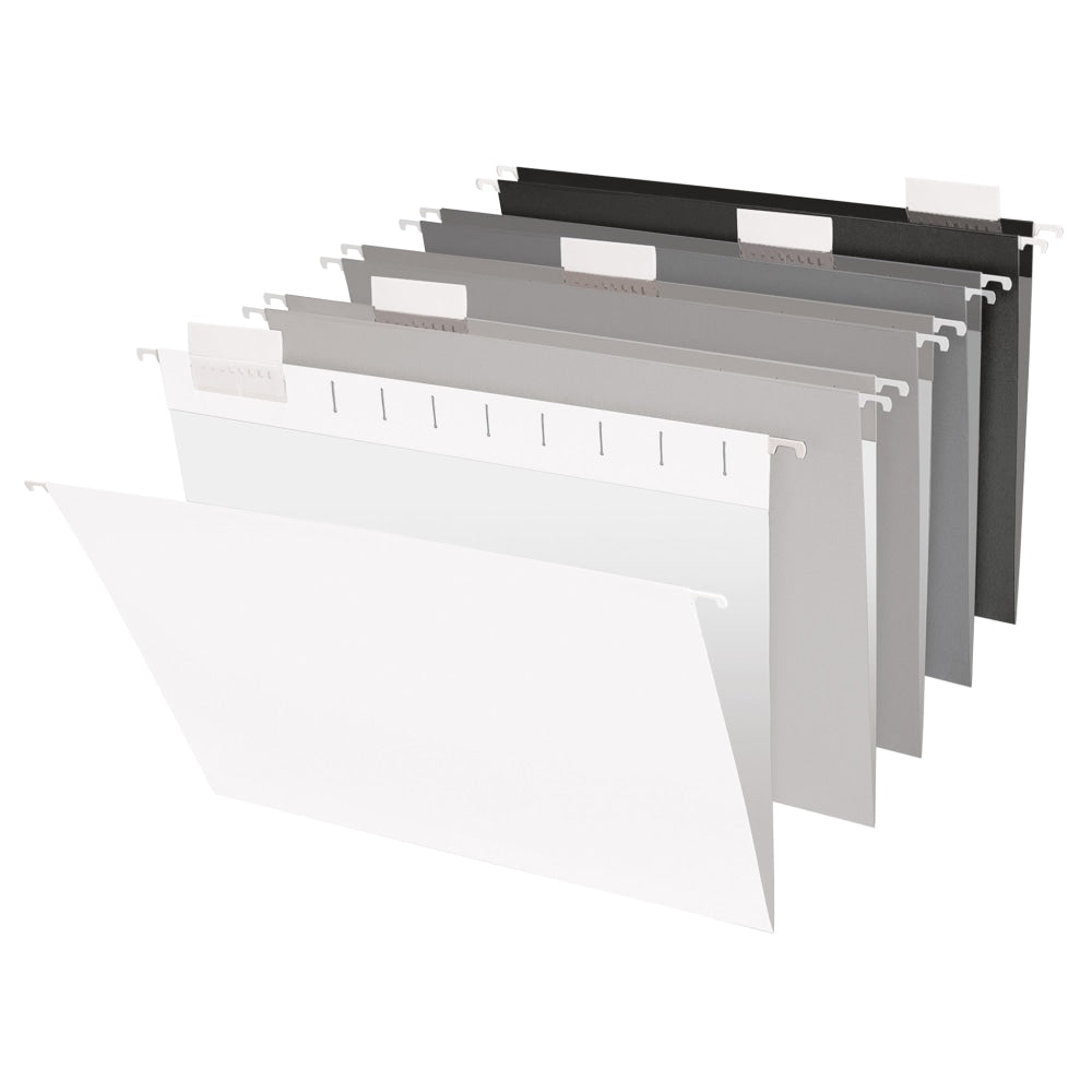 Office Depot Brand Hanging File Folders, 1/5-Cut, Letter Size, Assorted Grayscale Colors, Pack Of 25 Folders