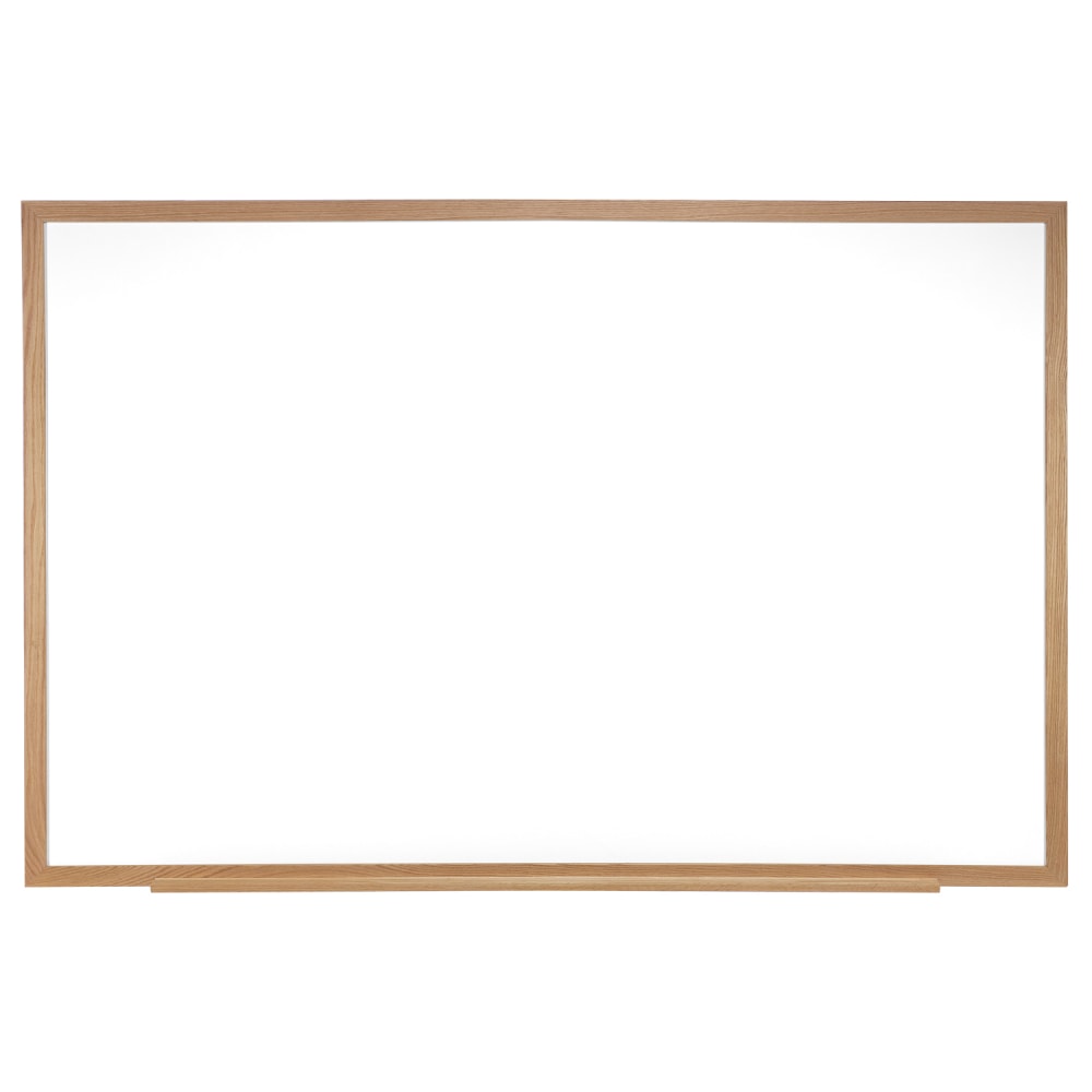 Ghent M1W Magnetic Dry-Erase Whiteboard, Porcelain, 36 1/2in x 48 1/2in, Oak Wood Frame, Natural Finish