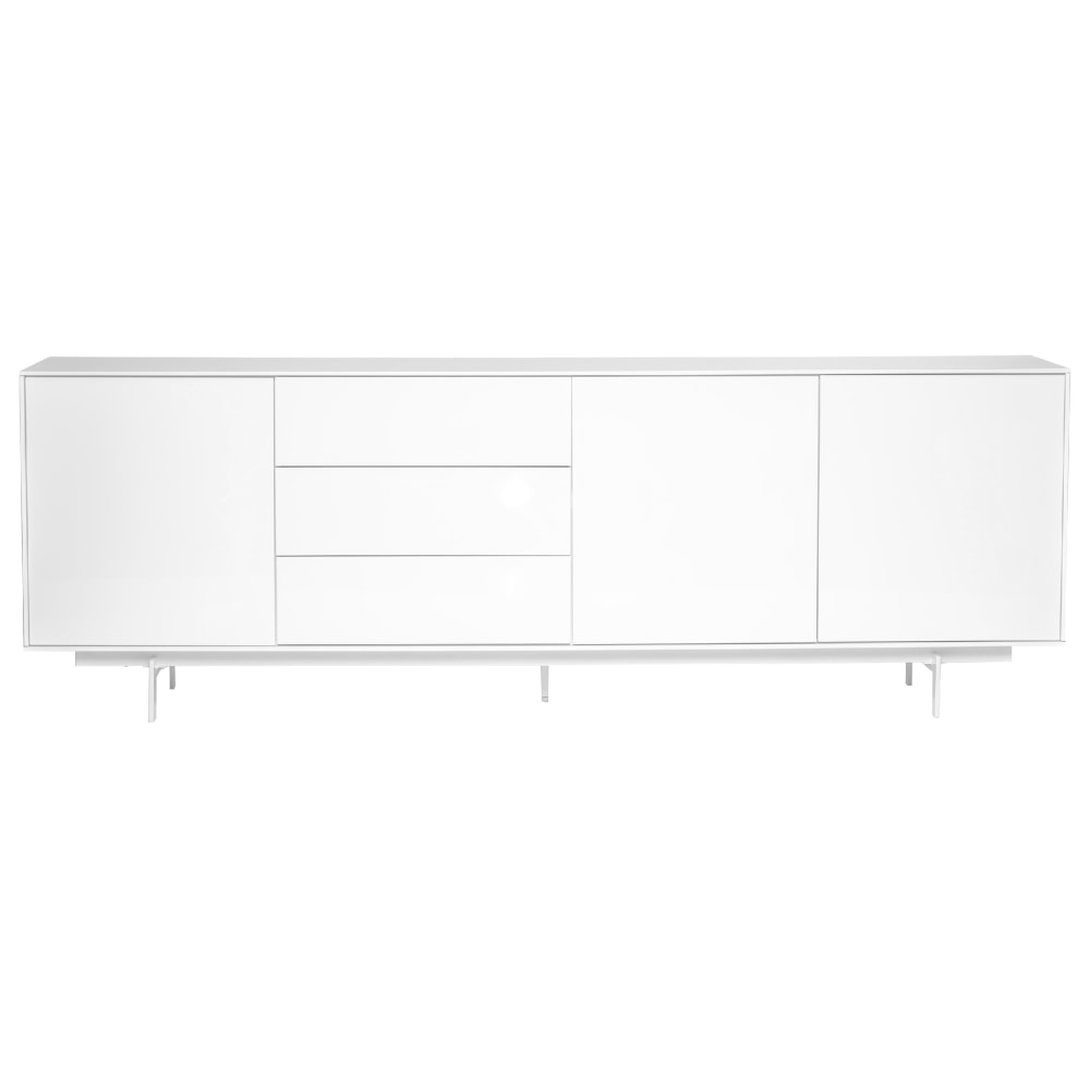 Eurostyle Birmingham 84inW Sideboard, High Gloss White