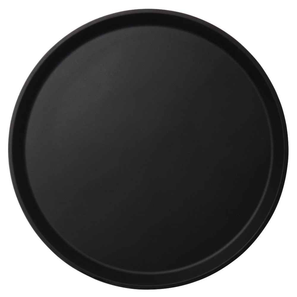 Cambro Round Camtread Trays, 16in, Black, Set Of 12 Trays, 1600CT110