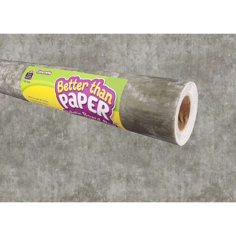 Teacher Created Resources Better Than Paper Bulletin Board Paper Rolls, 4ft x 12ft, Concrete, Pack Of 4 Rolls