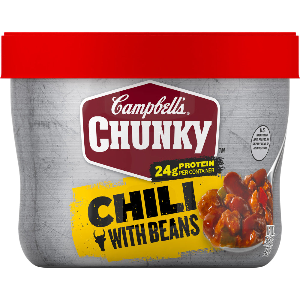 Campbells Chunky Roadhouse Beef And Bean Chili, 15.25 Oz, Case Of 8 Bowls