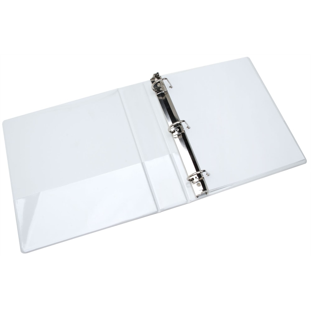 SKILCRAFT View 3-Ring Binder, 1 1/2in D-Rings, White (AbilityOne 7510-01-385-6711)