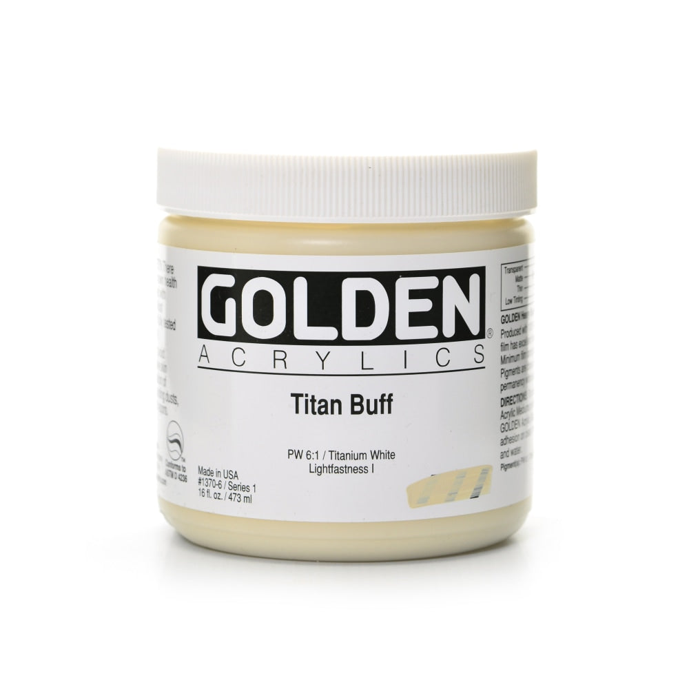 Golden Heavy Body Acrylic Paint, 16 Oz, Titanium Buff