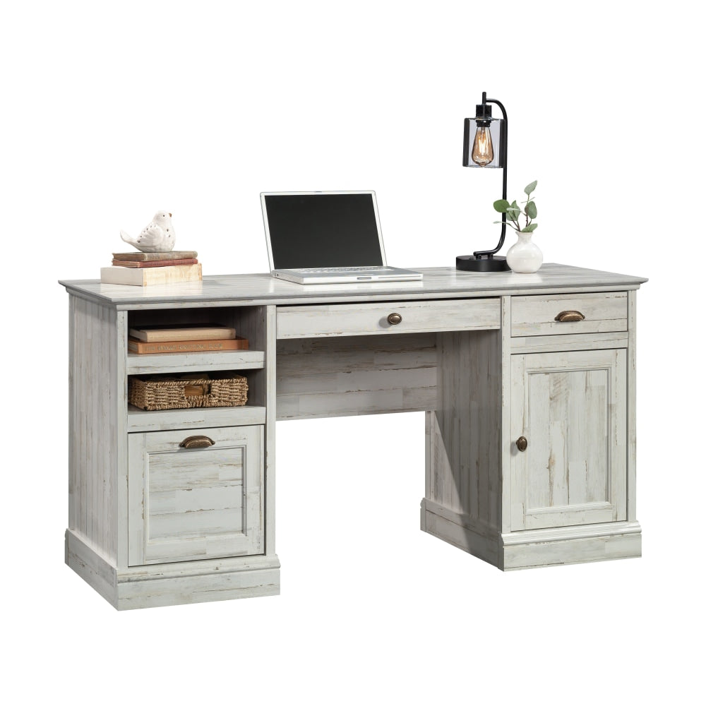 Sauder Barrister Lane 59inW Executive Computer Desk, White Plank