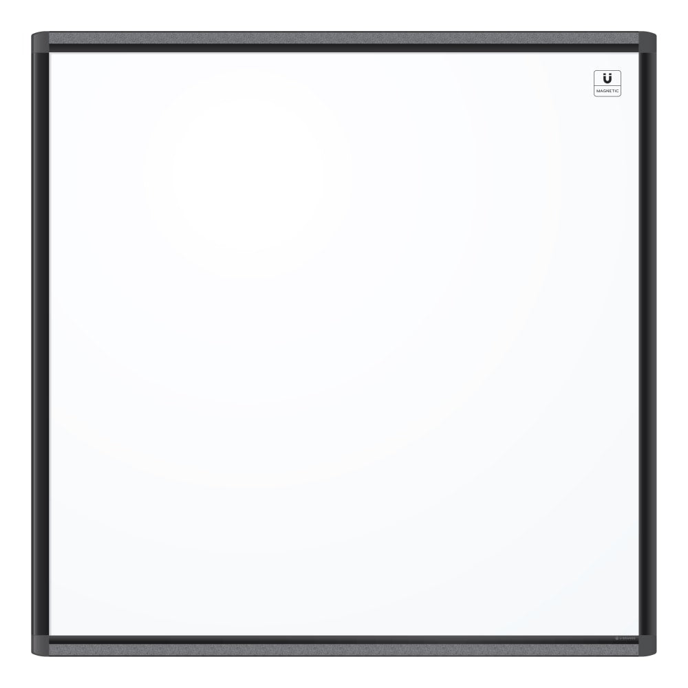 U Brands PINIT Magnetic Dry-Erase Whiteboard, 35in x 35in, Aluminum Frame With Black Finish