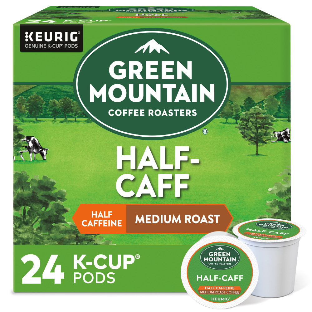 Green Mountain Coffee Single-Serve Coffee K-Cup Pods, Half-Caff, Carton Of 24