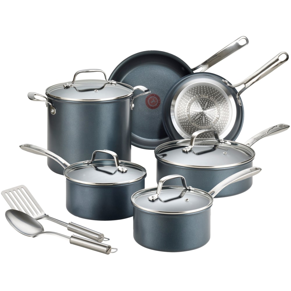 T-Fal Unlimited 12-Piece Aluminum Non-Stick Cookware Set, Gray