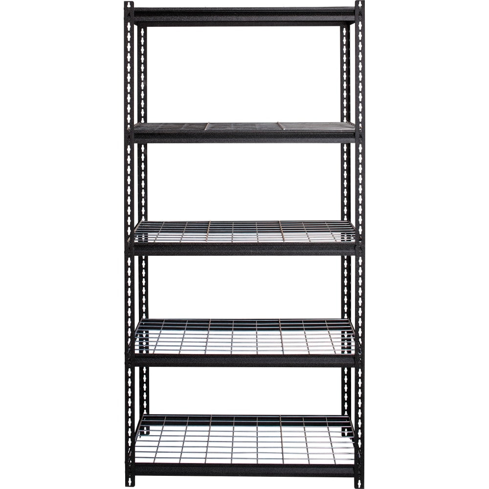 Lorell Wire Deck Shelving - 72in Height x 36in Width x 18in Depth - Recycled - Black - Steel - 1Each