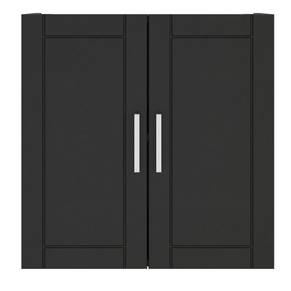 Ameriwood Home Callahan 24in Wall Cabinet, 2 Shelves, Black