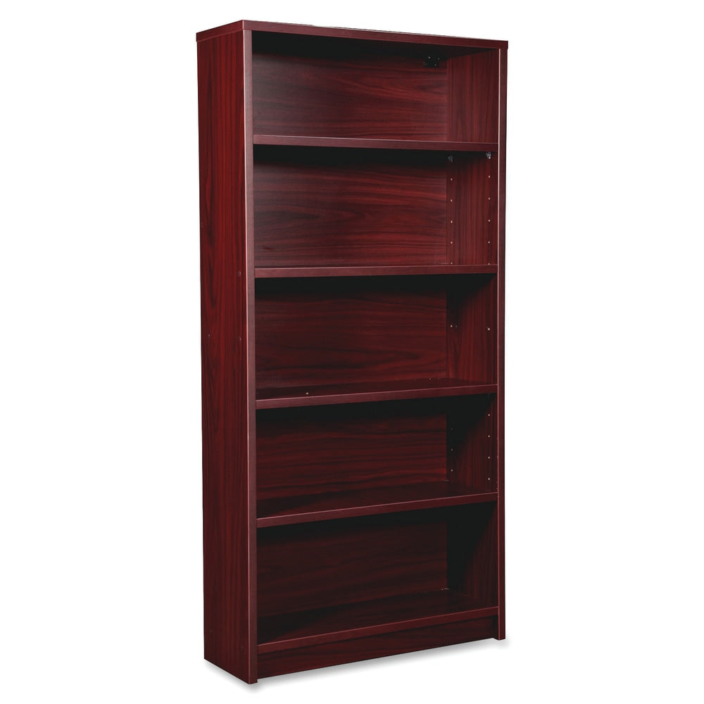 Lorell Prominence 2.0 60inH 5-Shelf Bookcase, Mahogany