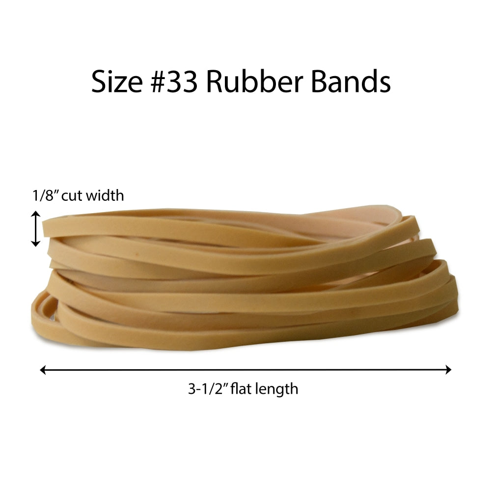 Office Depot Brand Rubber Bands, #33, 3 1/2in x 1/8in, Crepe, 1-Lb Bag