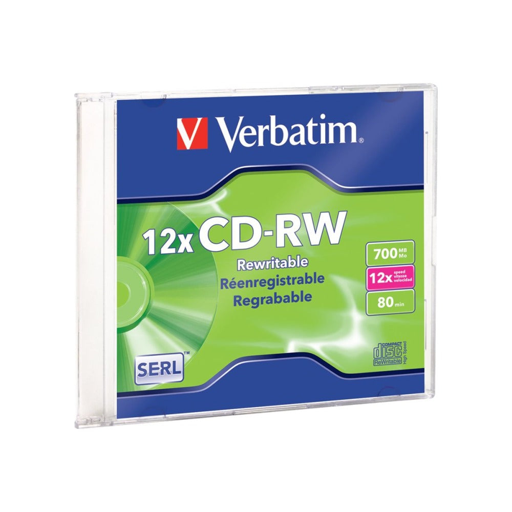 Verbatim - CD-RW - 700 MB (80min) 4x - 12x - slim jewel case