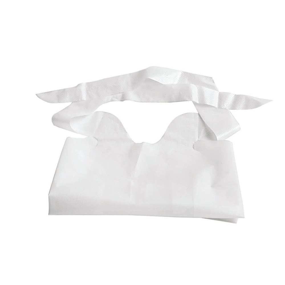 Medline Waterproof Plastic Bibs With Crumb Catchers, 15in x 20in, White, Case Of 500