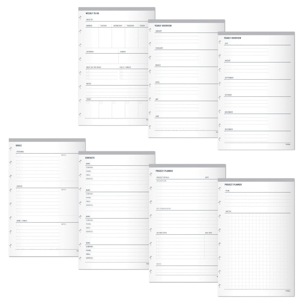 TUL Discbound Organizational Inserts, Junior Size, White, Pack Of 100 Inserts