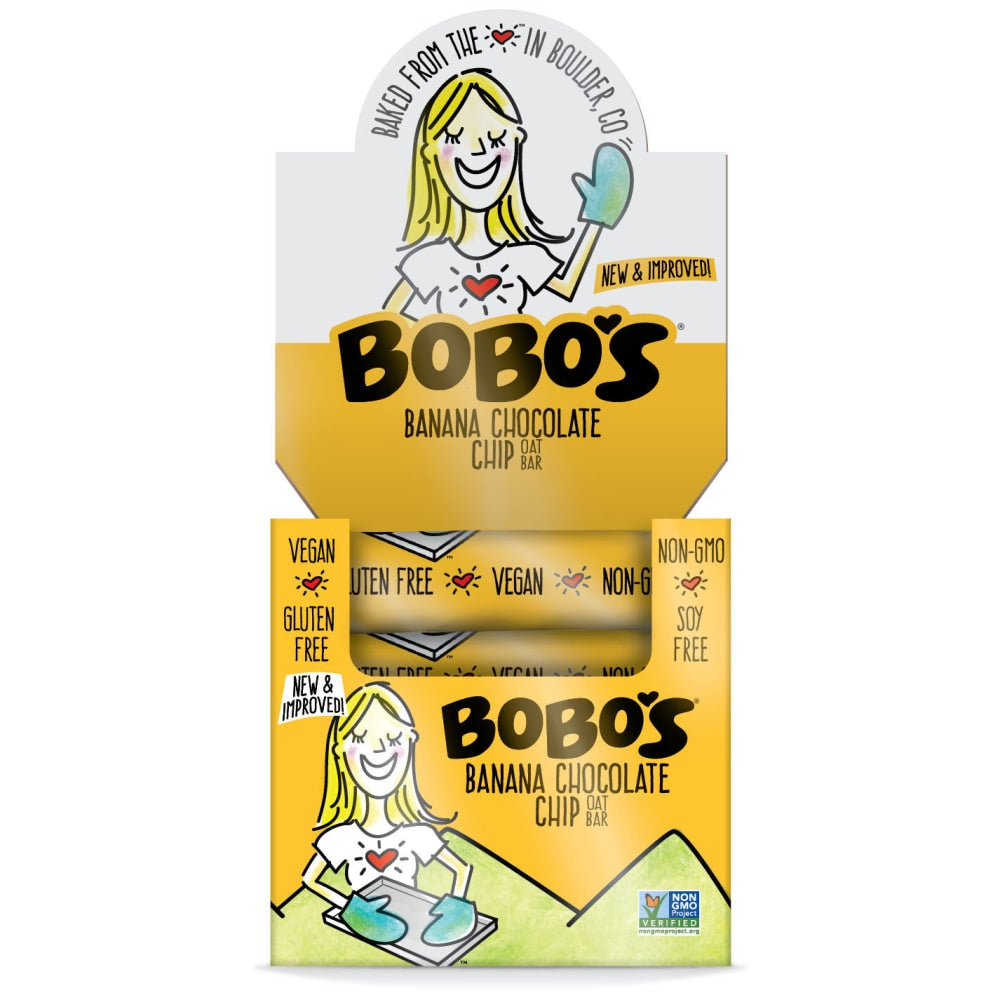 BoBos Oat Bars, Banana Chocolate Chip, 3.5 Oz, Box of 48 Bars