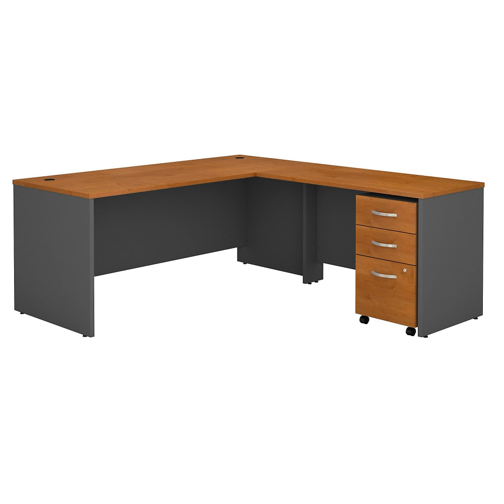 Bush Business Furniture Components 72inW L Shaped Desk with 3 Drawer Mobile File Cabinet, Natural Cherry/Graphite Gray, Standard Delivery