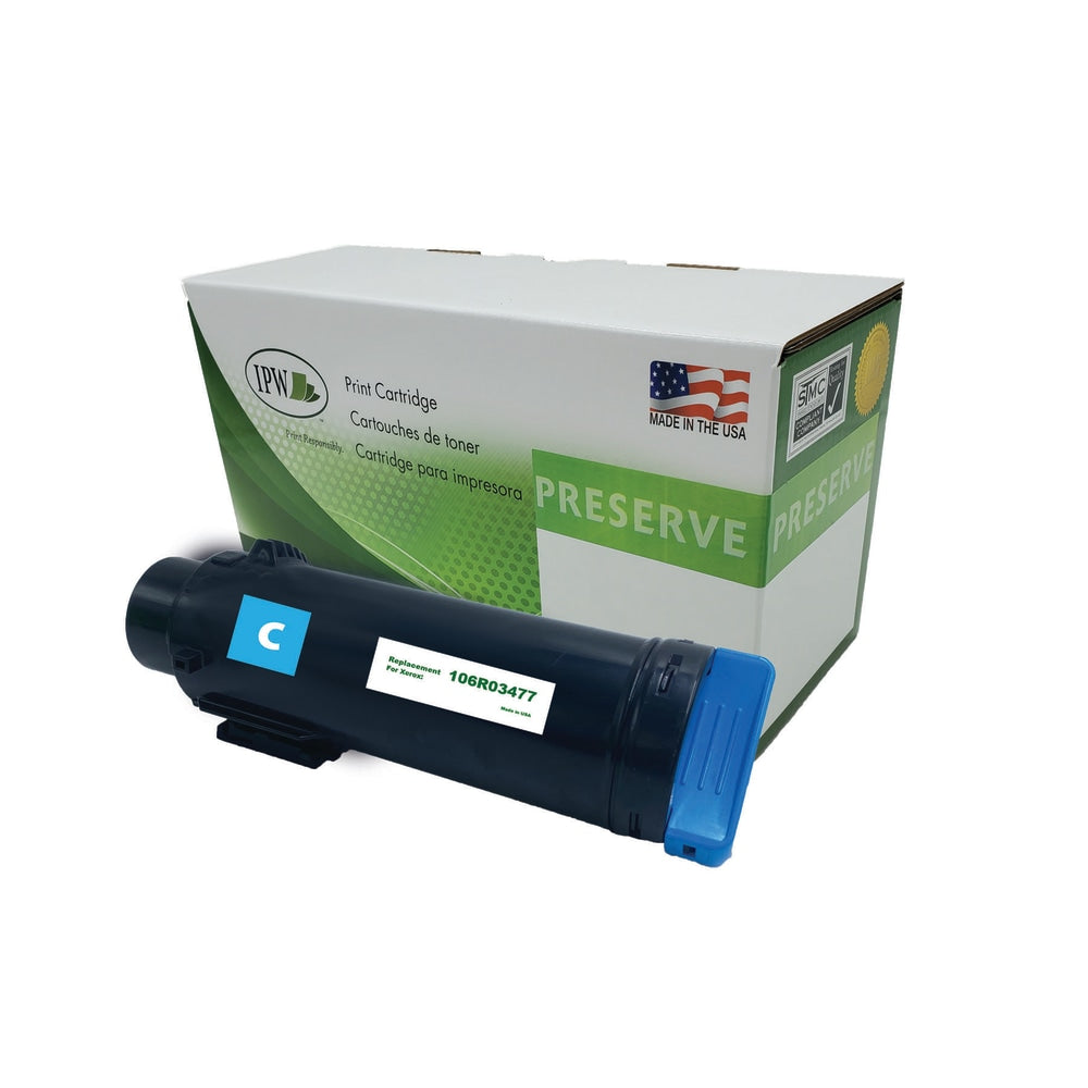 IPW Preserve Remanufactured Cyan High Yield Toner Cartridge Replacement For Xerox 106R03477, 106R03477-R-O