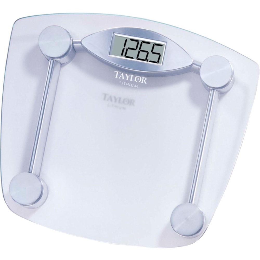 Taylor Precision TAP7506 Chrome & Glass Lithium Digital Scale, 2-1/2inH x 11-3/4inW x 13inD, Chrome