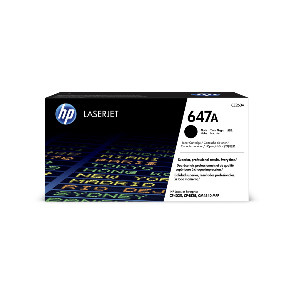 HP 647A Black Toner Cartridge, CE260A