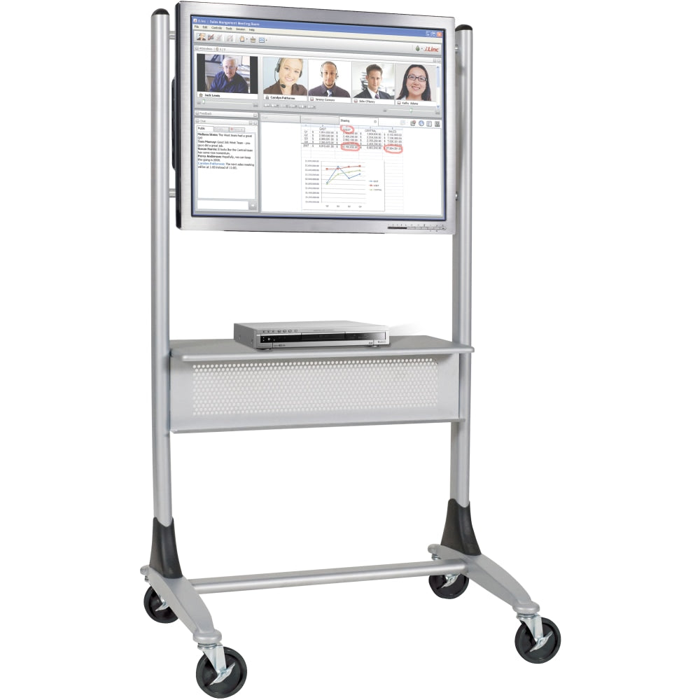 MooreCo Platinum Series Plasma/LCD Cart - 67in Height x 35in Width x 25.5in Depth - Steel - Silver