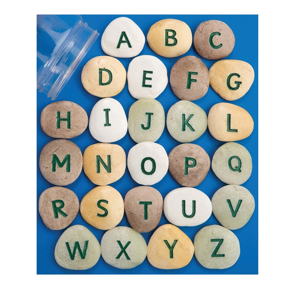 Yellow Door Uppercase Alphabet Pebbles, Set Of 26 Stones