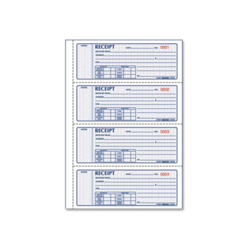 Rediform Receipt Money Collection Forms - 200 Sheet(s) - Book Bound - 2 PartCarbonless Copy - 7in x 2 3/4in Sheet Size - Assorted Sheet(s) - 1 Each