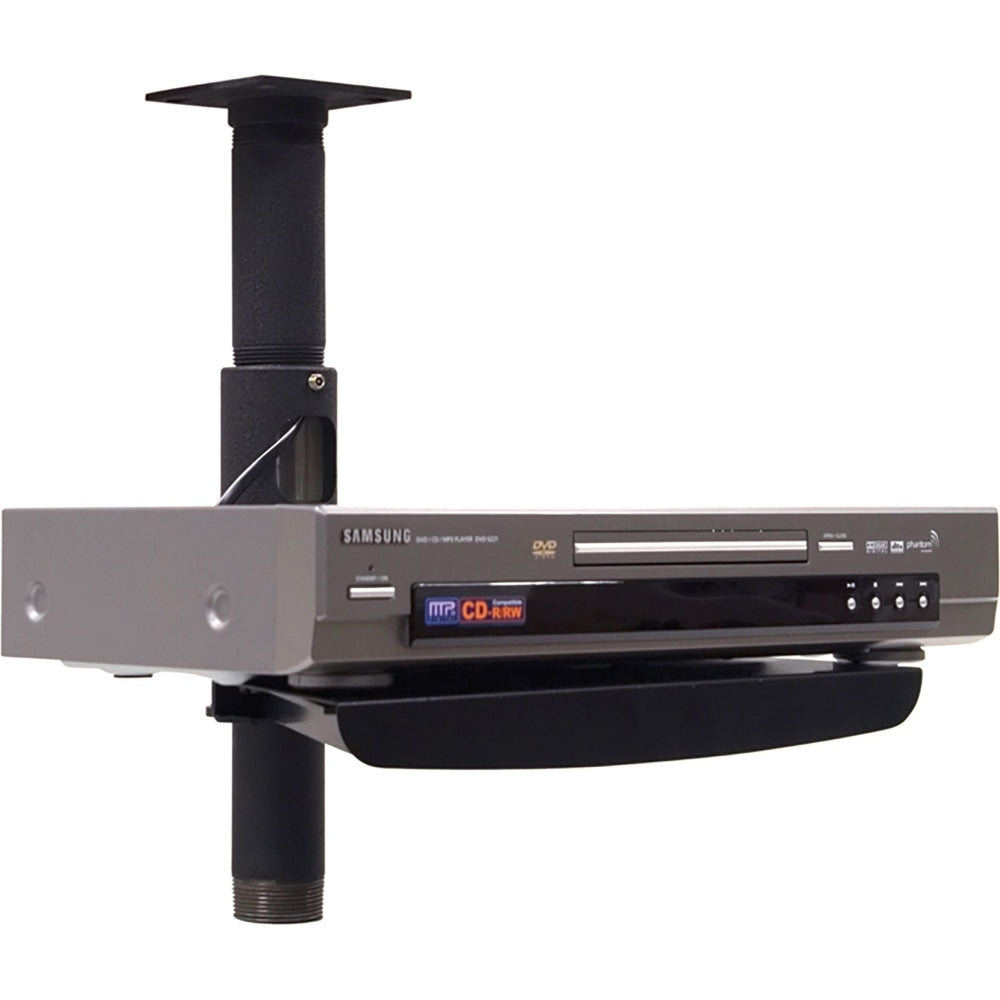 Chief Component Pole Shelf - For VCR or DVD - Black - Steel - 20 lb - Black