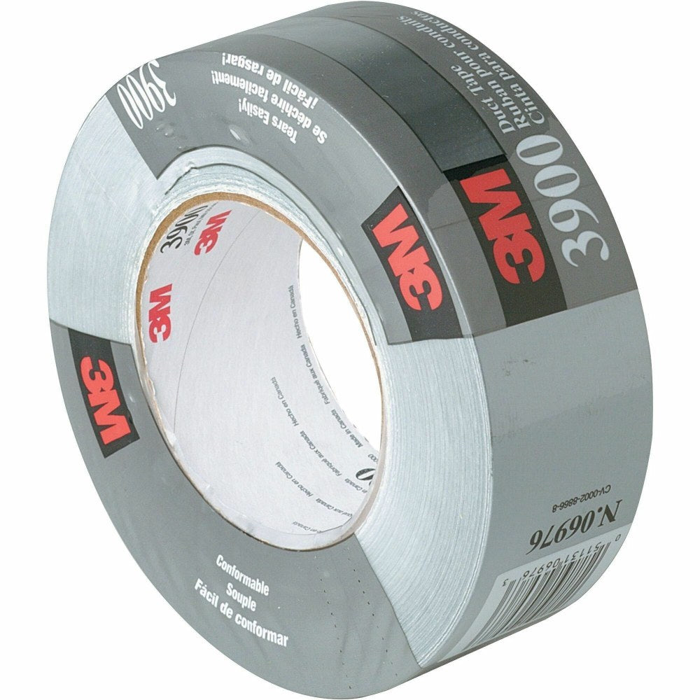 3M Multipurpose Utility-Grade Duct Tape - 60 yd Length x 1.88in Width - 7.6 mil Thickness - 3in Core - Polyethylene Coated Cloth Backing - Water Resistant, Humidity Resistant, Moisture Resistant - For Multipurpose - 24 / Carton - Silver