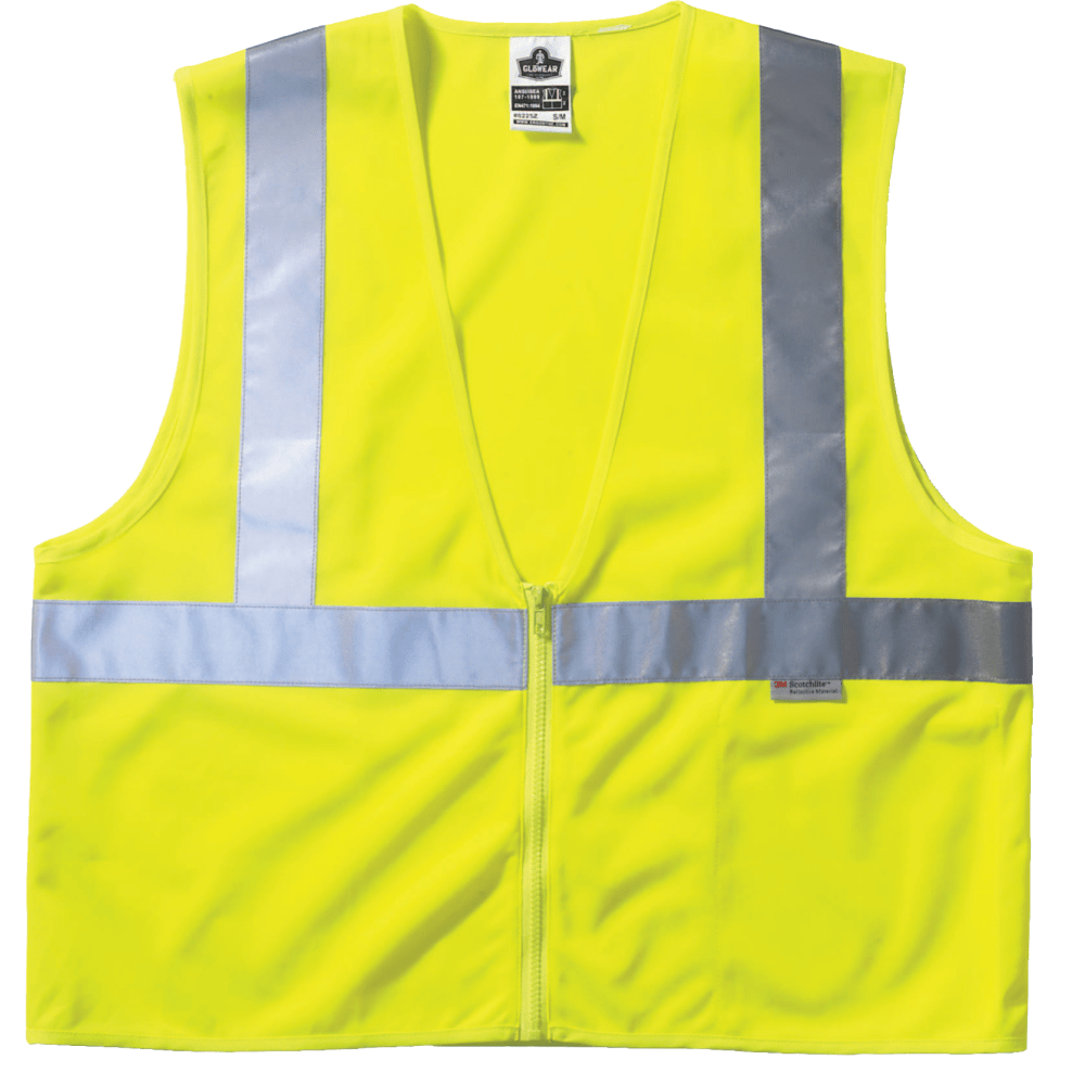 Ergodyne GloWear Safety Vest, Polyester Mesh, Type-R Class 2, 2X/3X, Lime, 8220Z