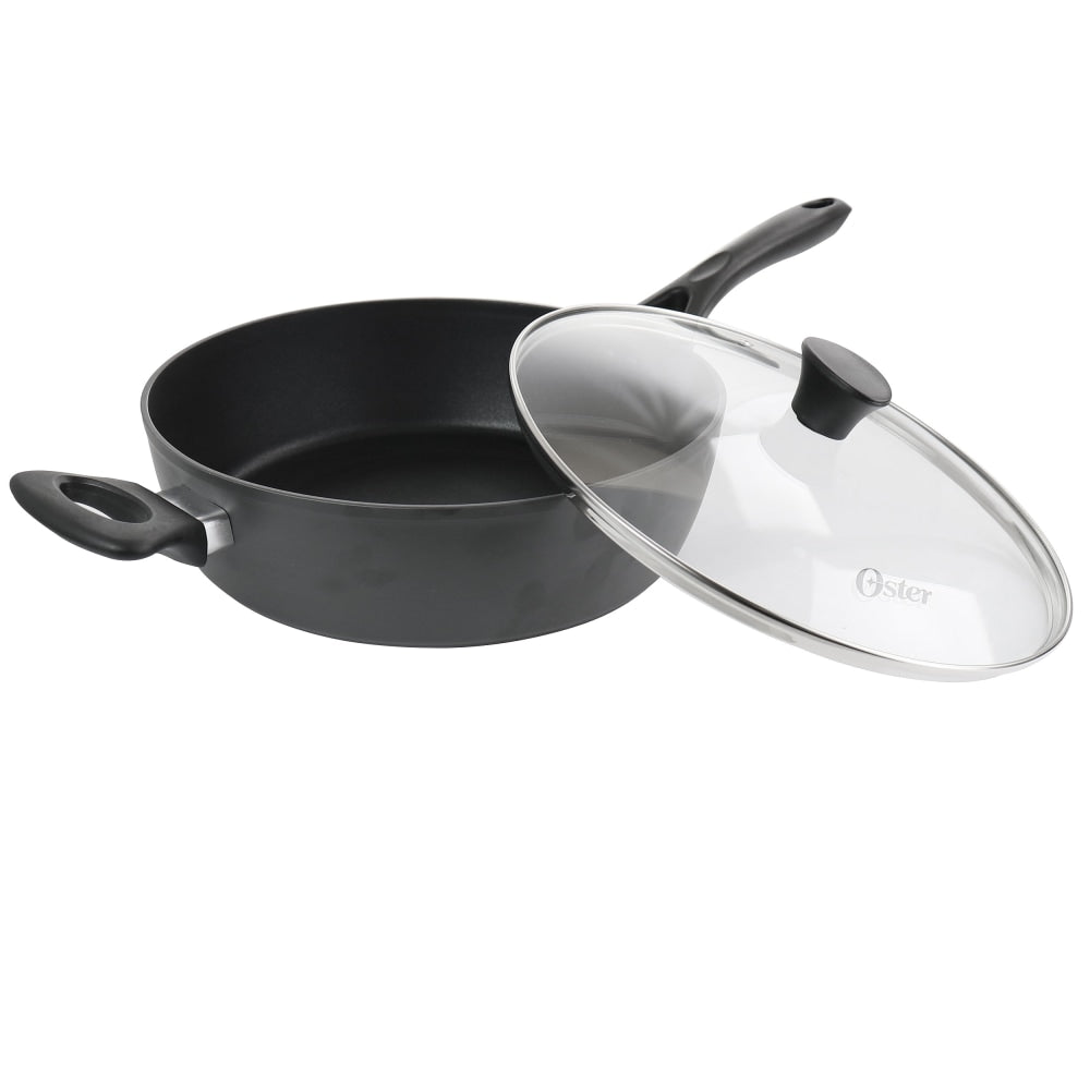 Oster 4.7-Quart Aluminum Saute Pan With Lid, Black