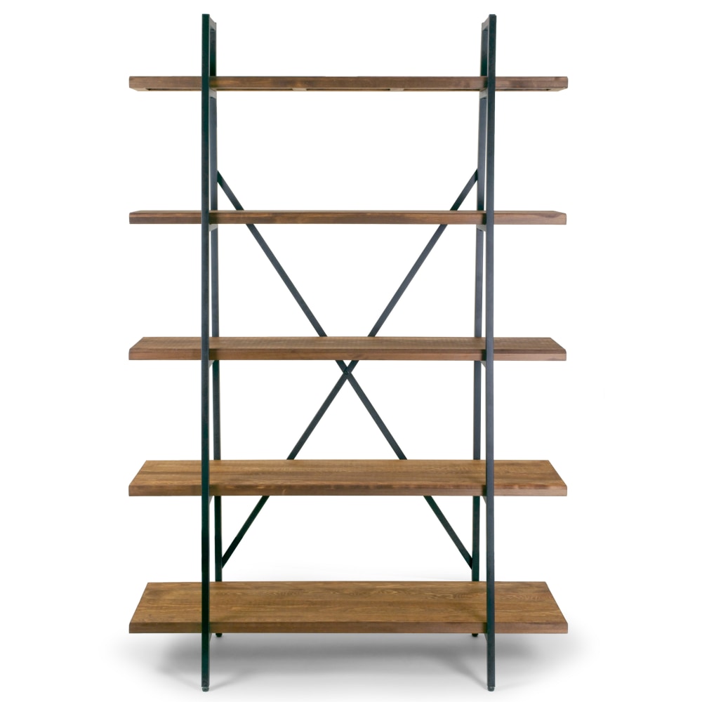 Glamour Home Ailis 72inH 5-Shelf Etagere Bookcase, Brown