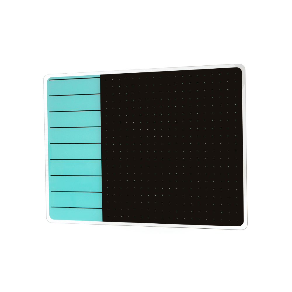 Floortex Viztex Plan & Grid Glass Dry Erase Board, 17in x 23in, Teal & Black