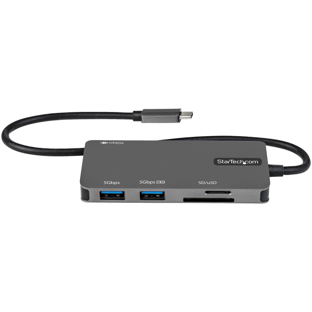 StarTech.com USB C Multiport Adapter, USB-C to 4K HDMI, 100W PD Pass-through, SD/MicroSD, 3xUSB 3.0, USB Type-C Mini Dock, 12in Long Cable - USB-C multiport adapter (5Gbps USB 3.1 Gen 1) - 4K 30Hz HDMI/2x USB-A/1x USB-C/MicroSD + SD Card Reader