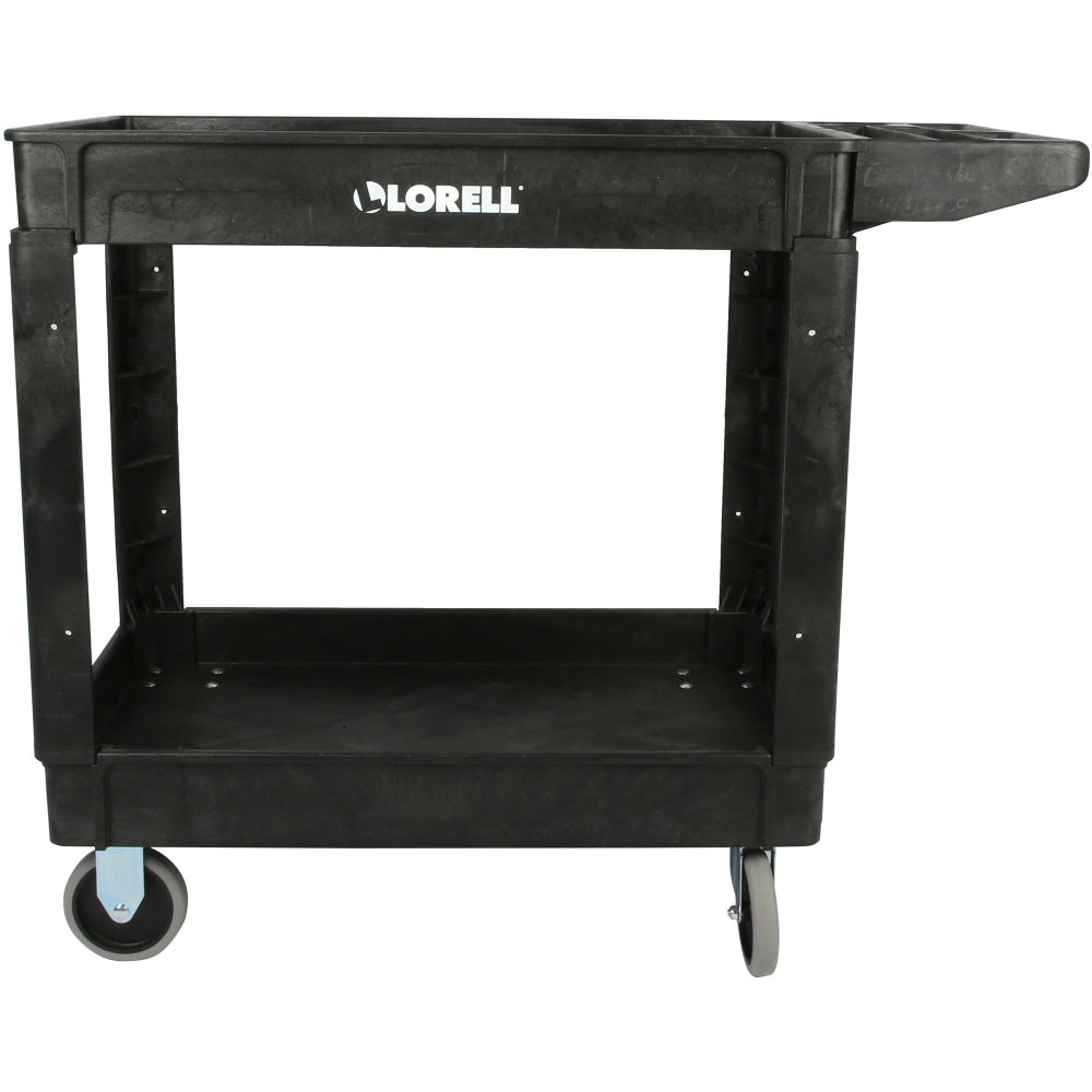 Lorell Storage Bin Utility Cart - 550 lb Capacity - 4 Casters - 5in Caster Size - Structural Foam - x 37.5in Width x 17in Depth x 39in Height - Black - 1 Each