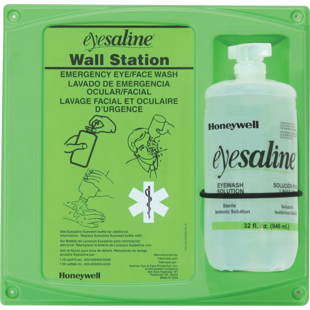 Eyesaline Eyewash Station - 2 lb - 4.5in x 14in x 13in - Green, Clear