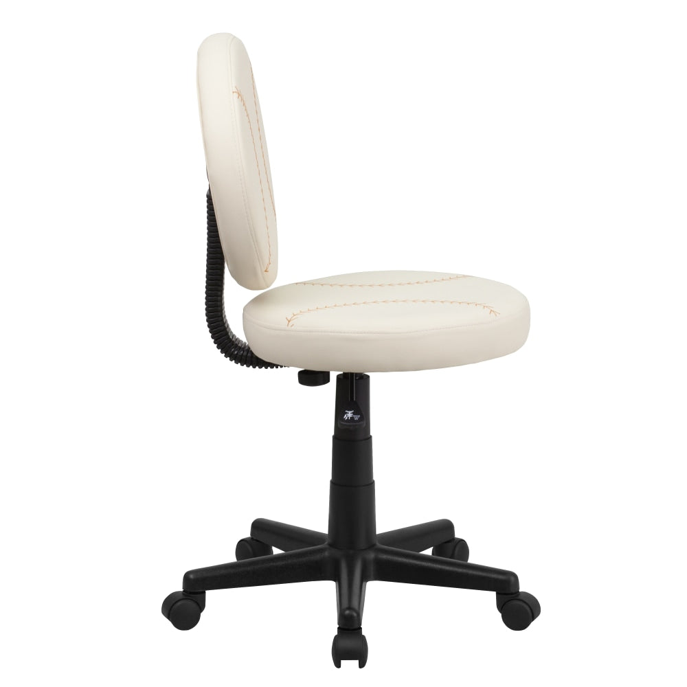 Flash Furniture Vinyl Low-Back Task Chair, Baseball, Brown/Cream/Black