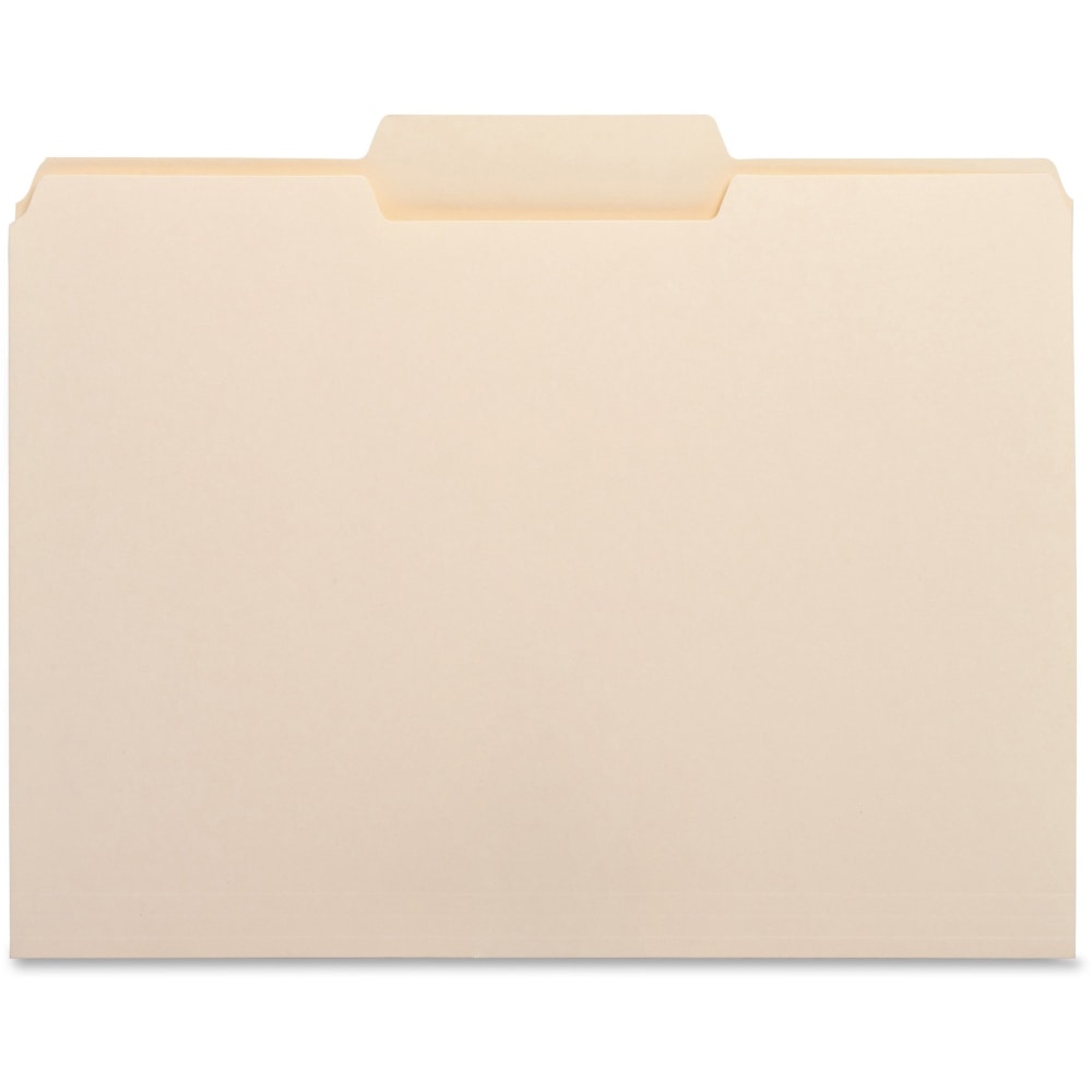 Business Source 1/3 Tab Cut Letter Top Tab File Folders - 8 1/2in x 11in - 3/4in Expansion - Center Tab Position - Manila - 100 / Box