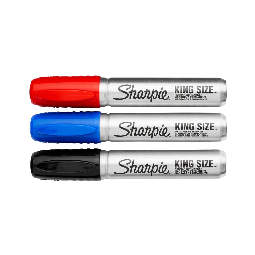 Sharpie King-Size Permanent Markers, Assorted Colors, Pack Of 4