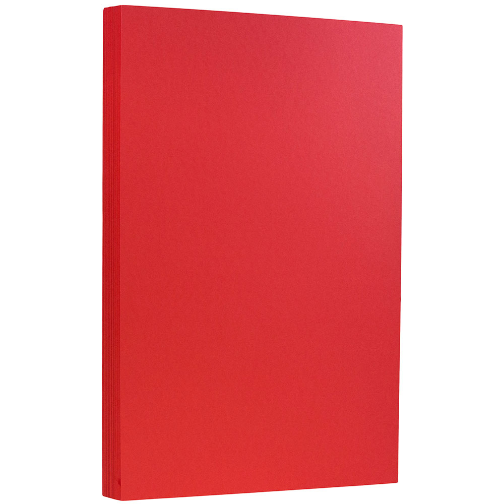 JAM Paper Legal Card Stock, Red, Legal (8.5in x 14in), 65 Lb, Pack Of 50