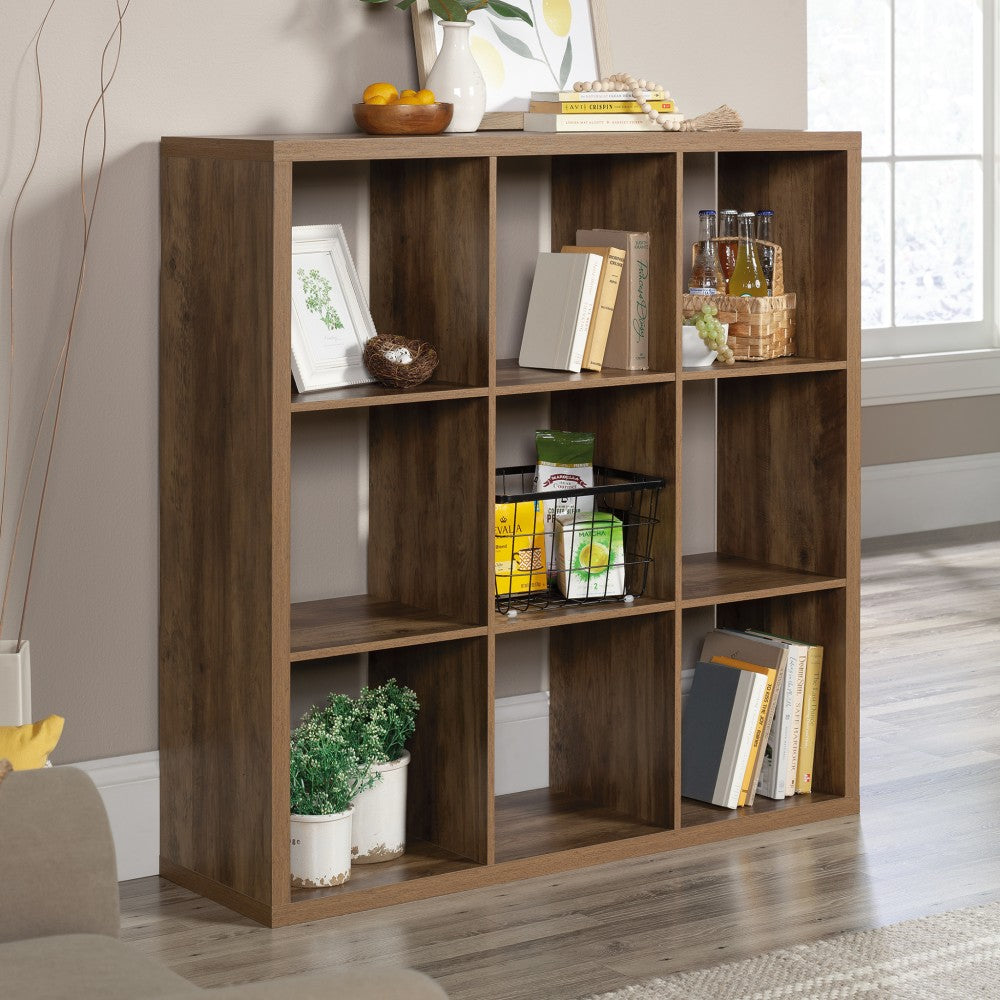 Sauder Select 44inH 9-Cube Storage Bookcase, Rural Pine