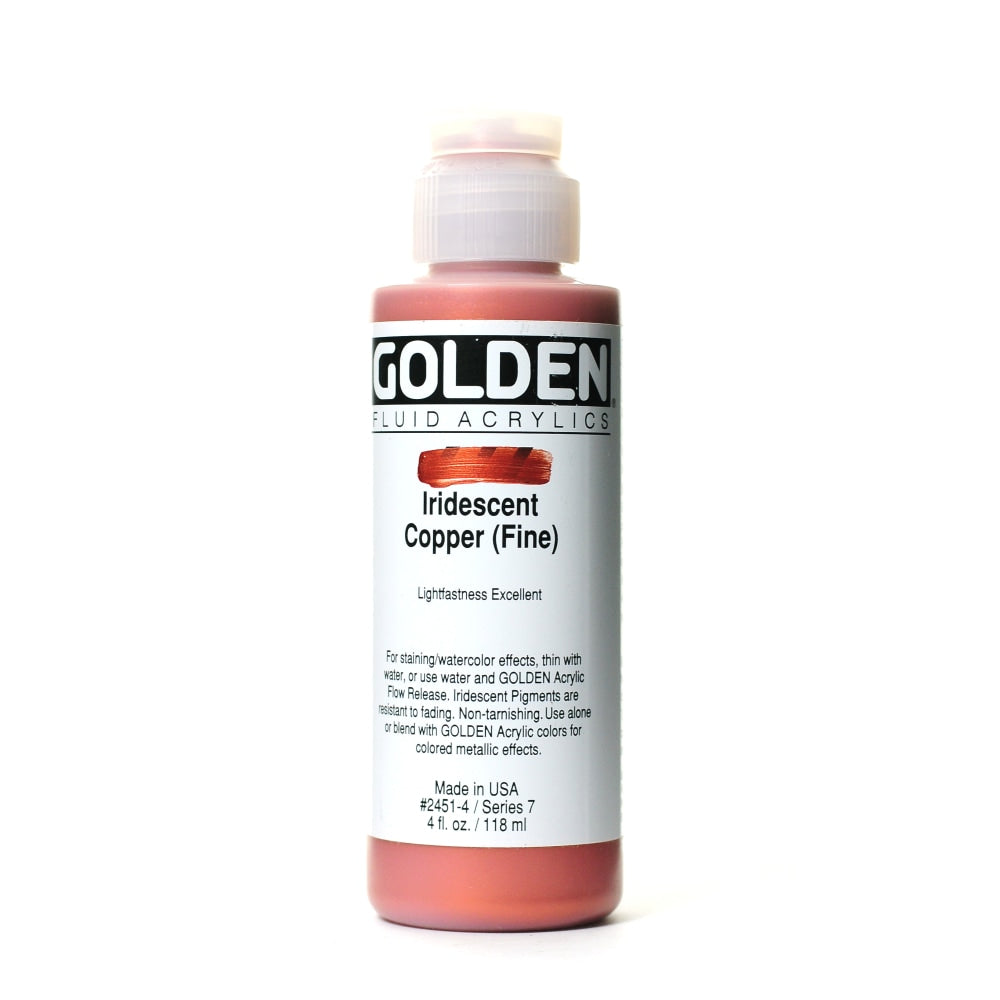 Golden Fluid Acrylic Paint, 4 Oz, Iridescent Copper Fine