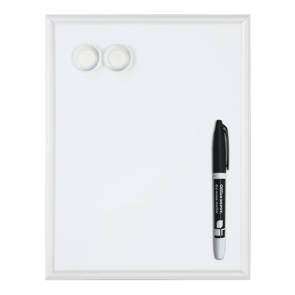 Office Depot Brand Mini Magnetic Dry-Erase Whiteboard, 11in x 14in, Aluminum Frame With Silver Finish