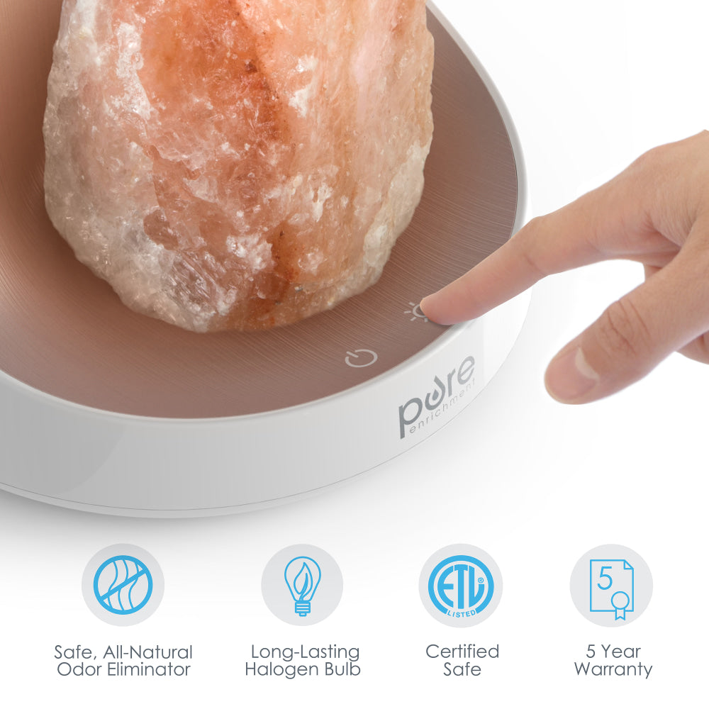 Pure Enrichment PureGlow Himalayan Salt Lamp & Ultrasonic Essential Oil Diffuser, 8-1/4in x 8in