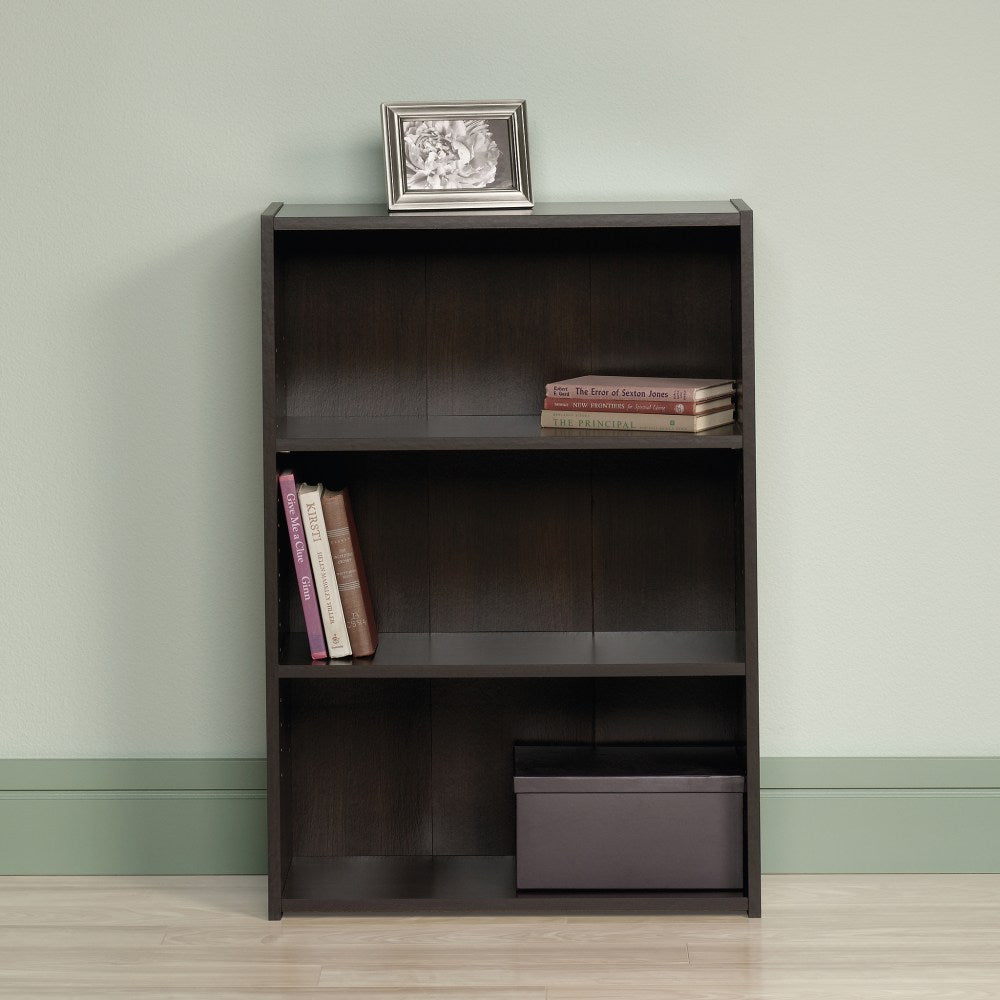 Sauder Beginnings 35 5/16inH 3-Shelf Transitional Bookcase, Red/Dark Finish, Standard Delivery