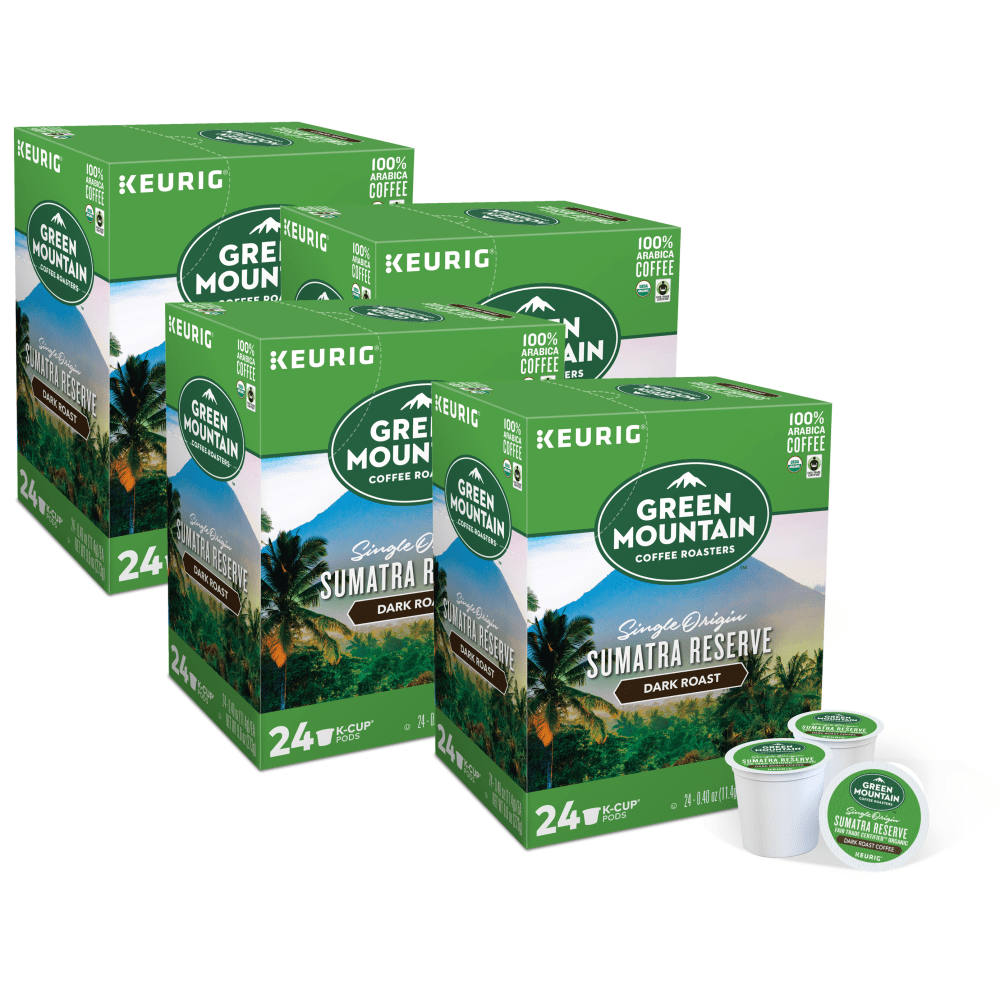 Green Mountain Coffee Single-Serve Coffee K-Cup, Sumatran Reserve, Carton Of 96, 4 x 24 Per Box