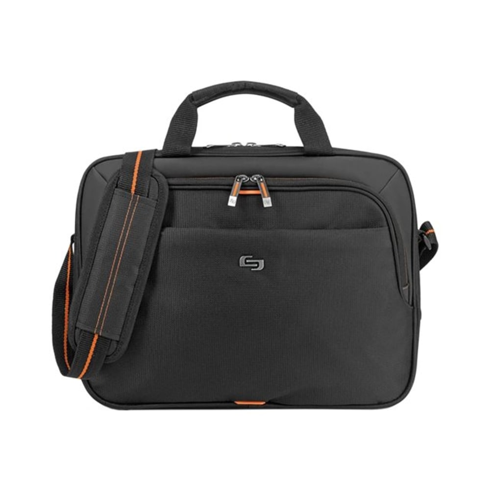 Solo New York Ace Slim Briefcase For 15.6in Laptops, Black/Orange